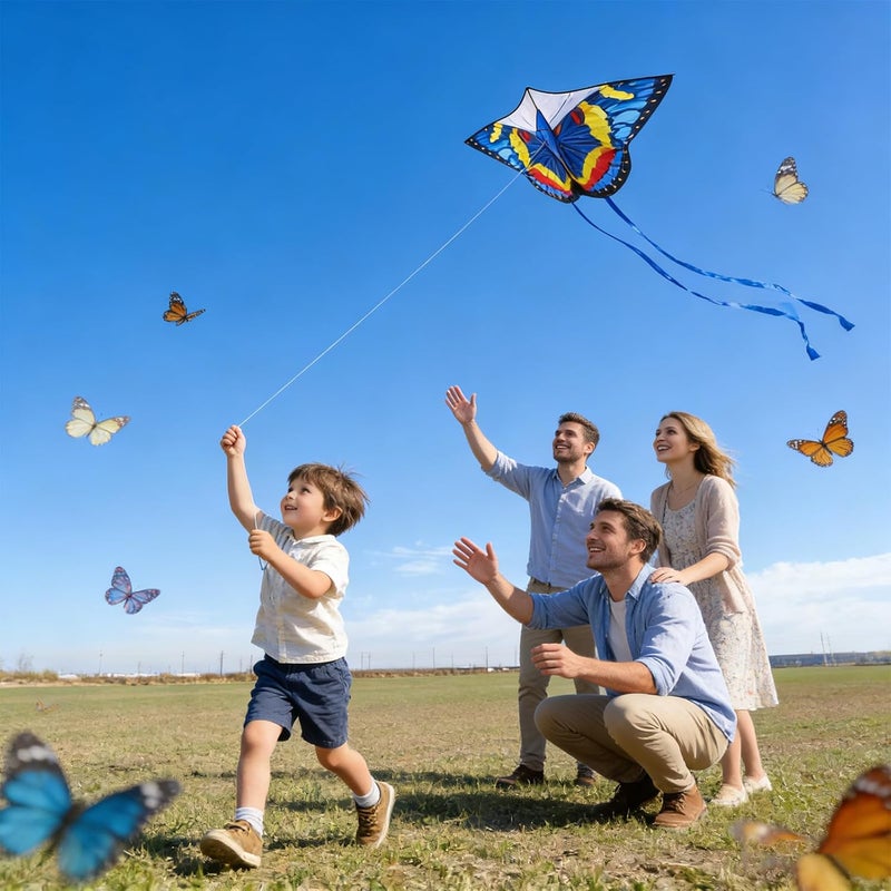 FejoHify Large Butterfly Kite for Kids & Adults, 55" x 28" Easy to Fly Single Line Kite for Kids Ages 4-8, 8-12, Comes with 300 FT Kite String Handle - Image 5